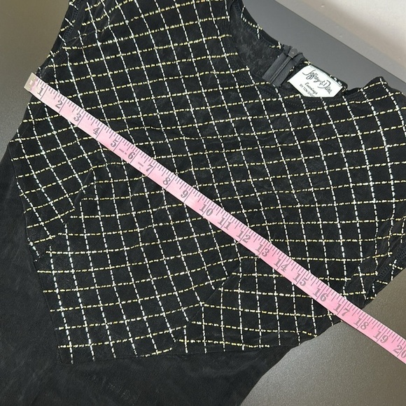 Vtg Jeffrey & Dara Evenings by Tom Barra Black Maxi Dress Large Metallic Detail - Picture 8 of 10